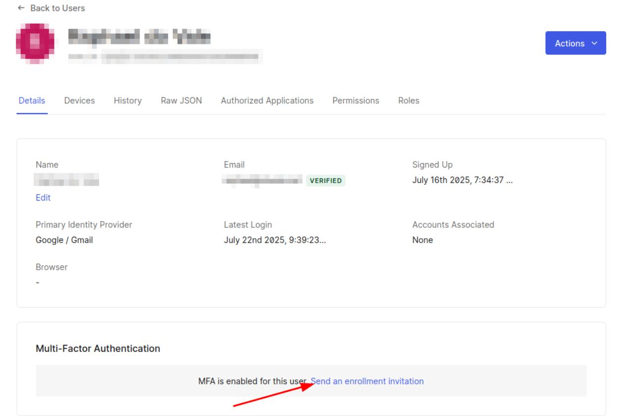 Sending enrolment invitation to user
