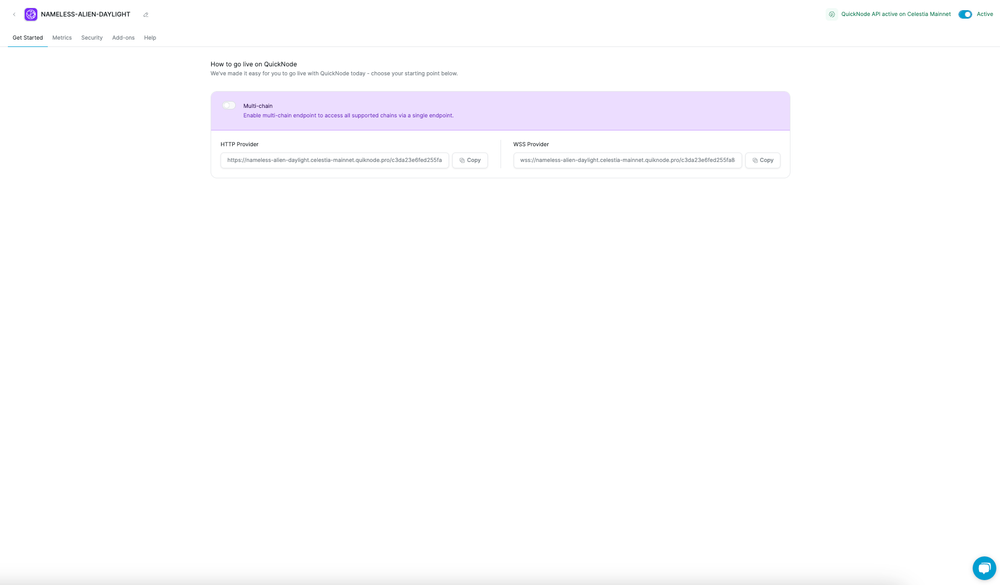 access-celestia-with-your-new-endpoint