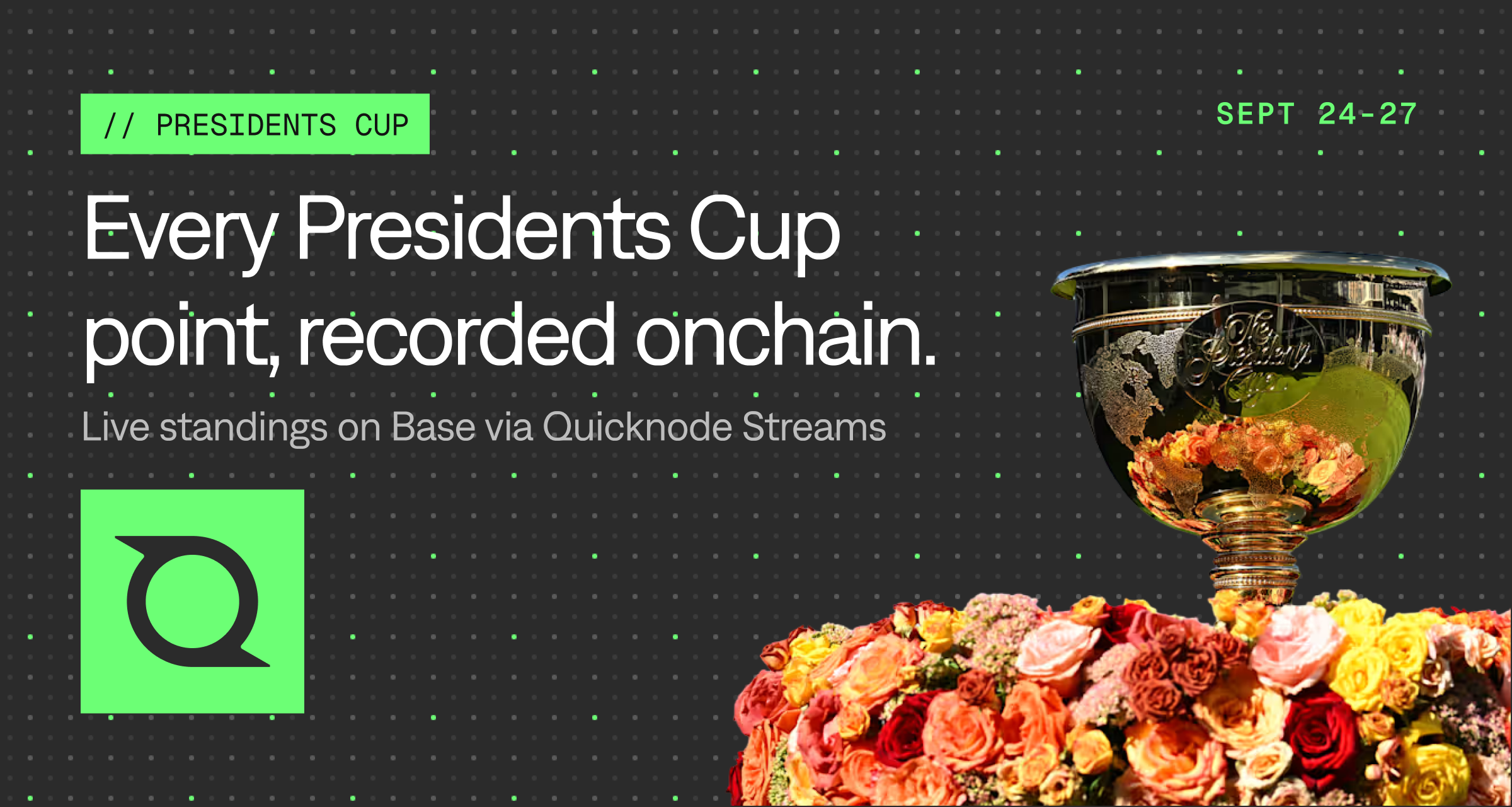 Quicknode — Live 2026 Presidents Cup standings from Medinah. Every session result is recorded on…