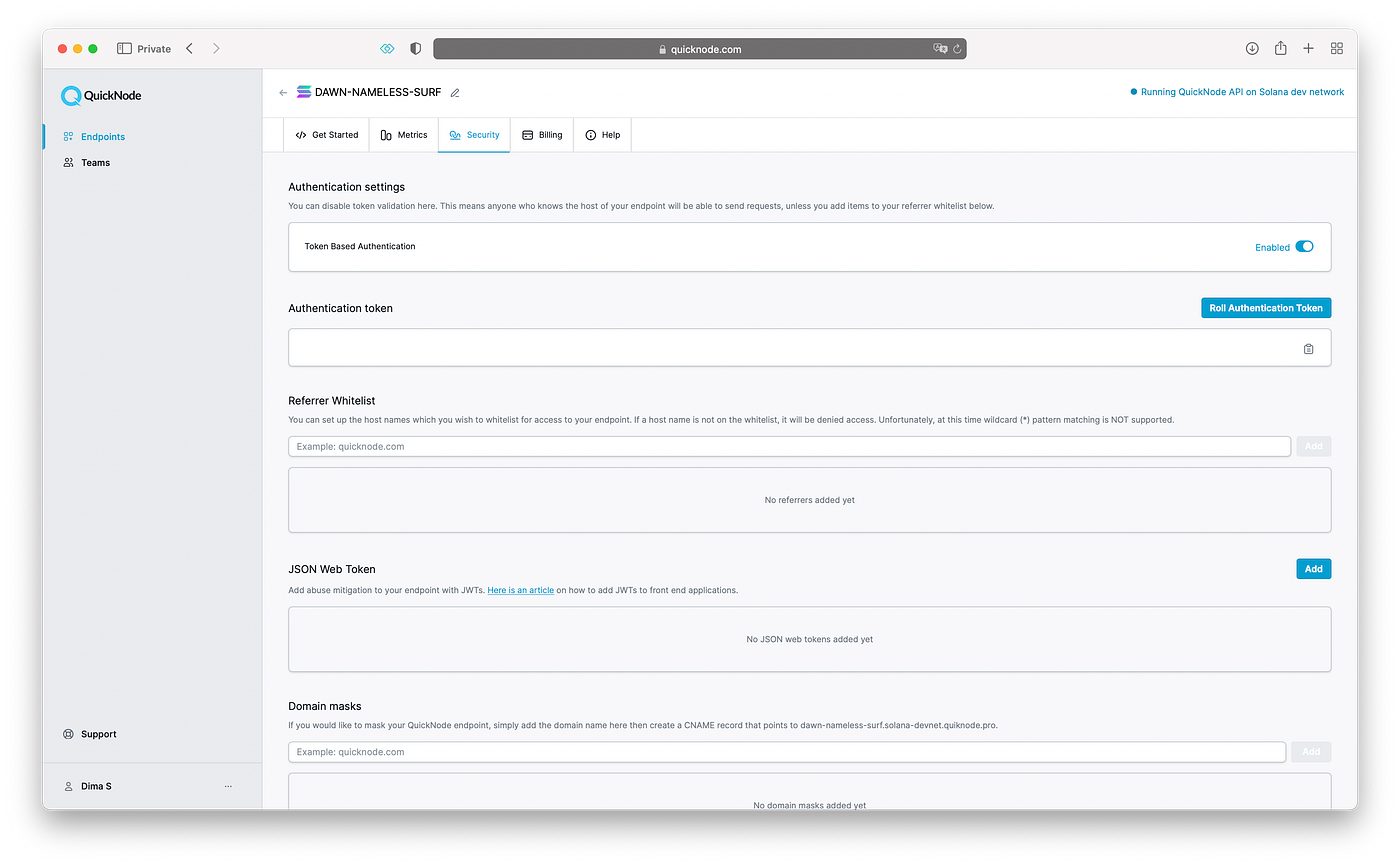 dawn-nameless-surf-authentication-settings