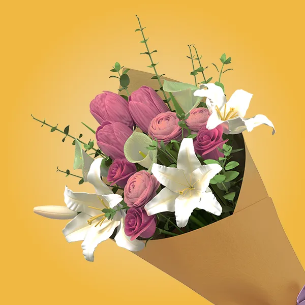 Elegant bouquet with roses and lilies, ideal for Mother’s Day flower delivery.