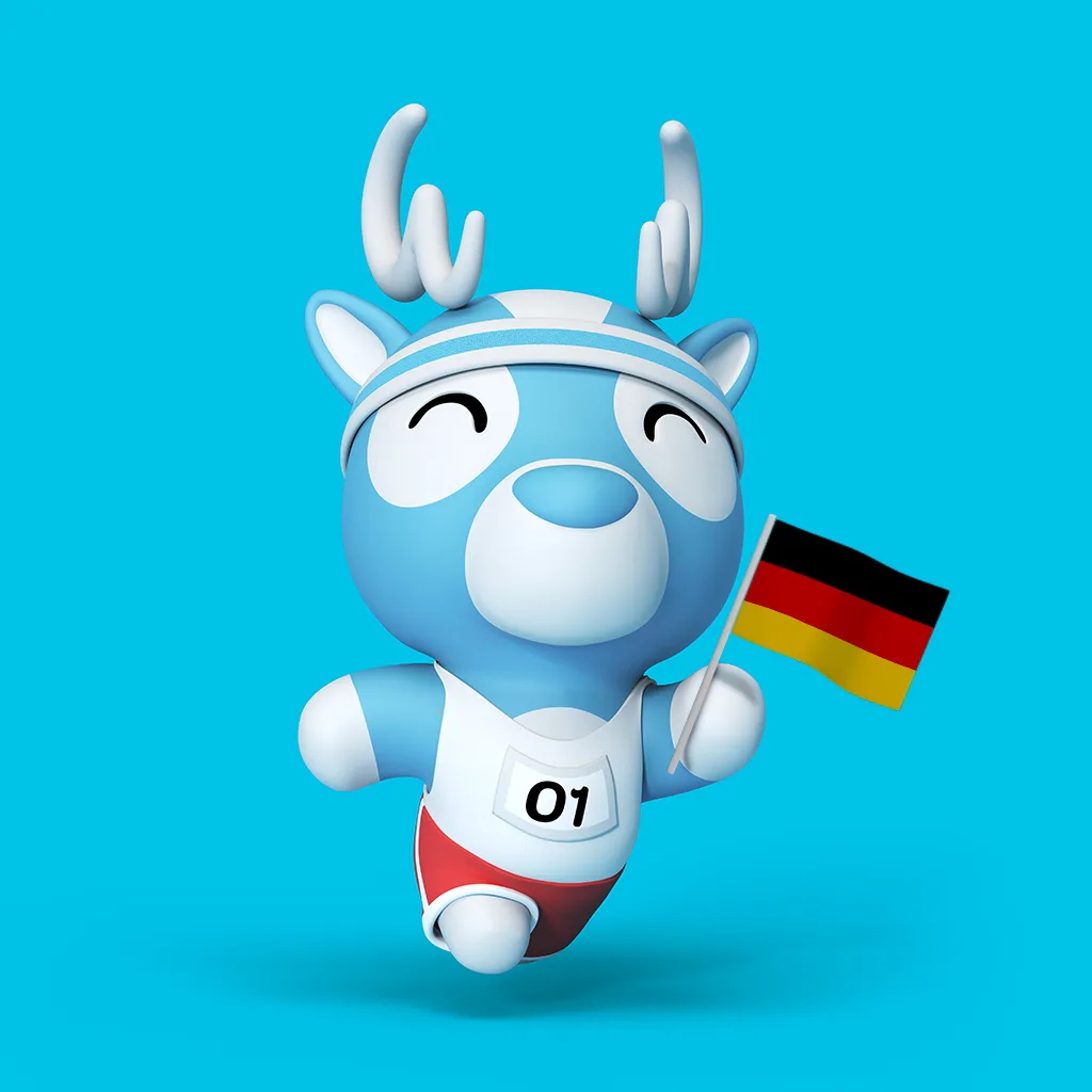 Paper grocery bag with the Wolt logo filled with fresh vegetables, fruits, and herbs spilling out against a bright blue background.