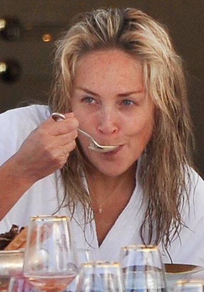 sharon stone without makeup