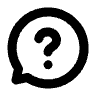 Speech bubble icon with a question mark inside