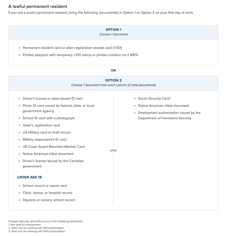 Lawful Permanent Resident I-9 Details