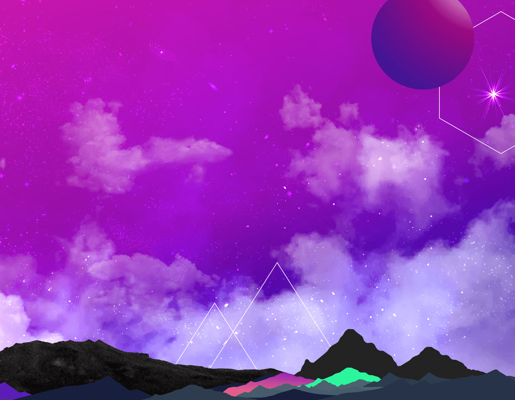 Purple and pink colors DevOps World background image