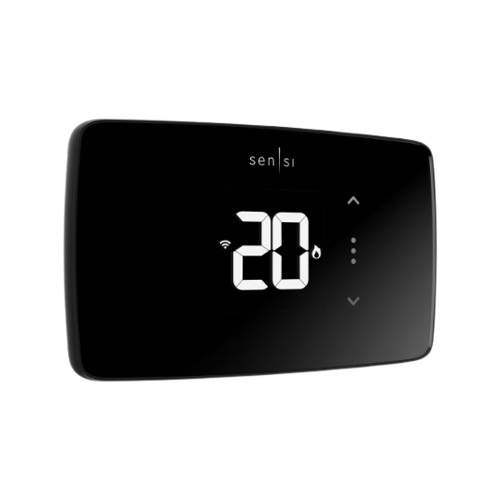 Un thermostat intelligent Sensi Lite affichant la température.