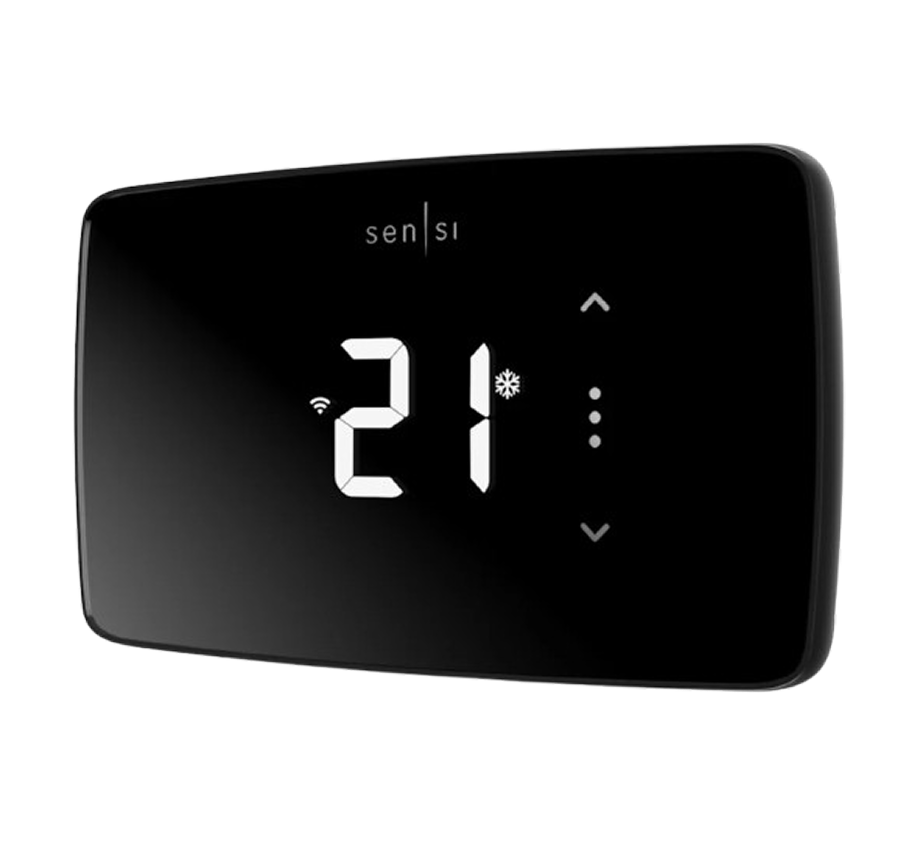 Un thermostat intelligent Sensi Lite affichant la température.