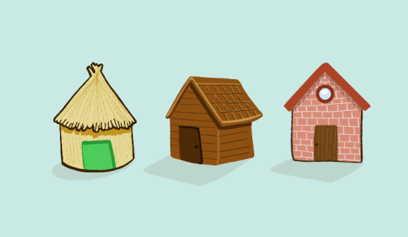 Neatro's retrospective template Three Little Pigs