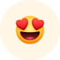 Emoji d'un visage avec des cœurs dans les yeux