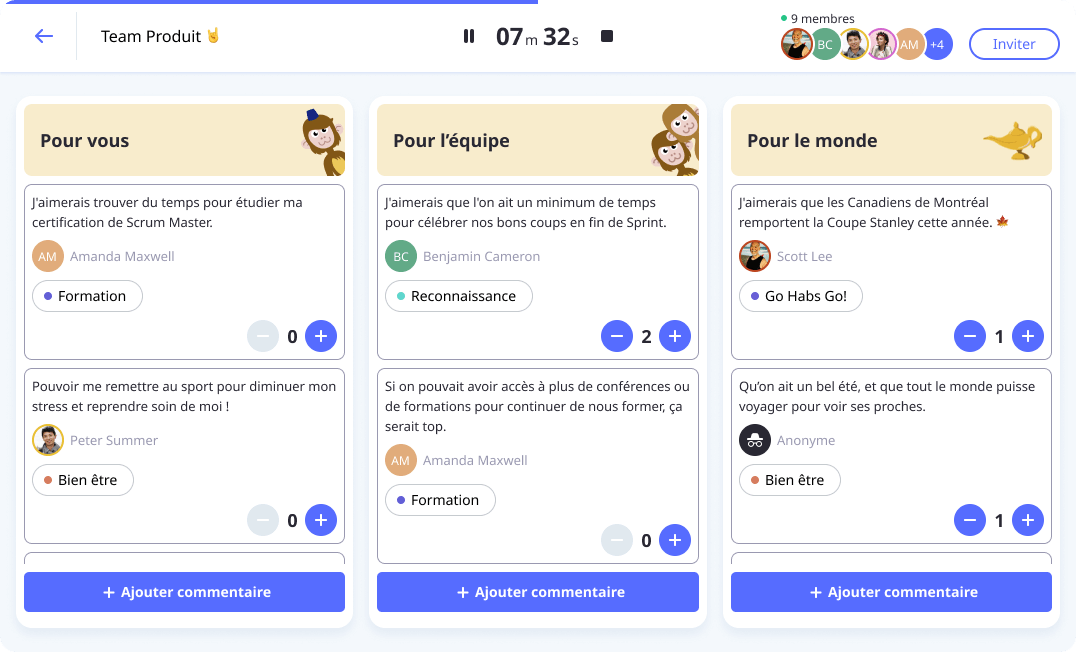 Le modèle de rétrospective Le Génie de la Lampe dans Neatro