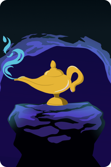 You found a magical lamp and freed the Genie inside! Pick three wishes.