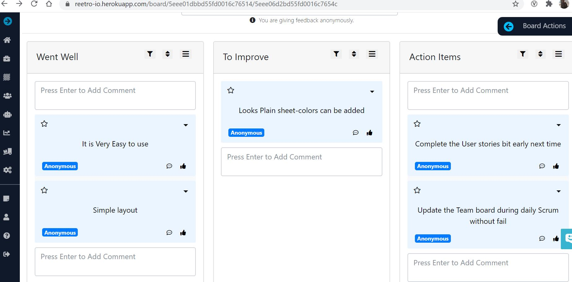 Reetro Free Retrospective Tool