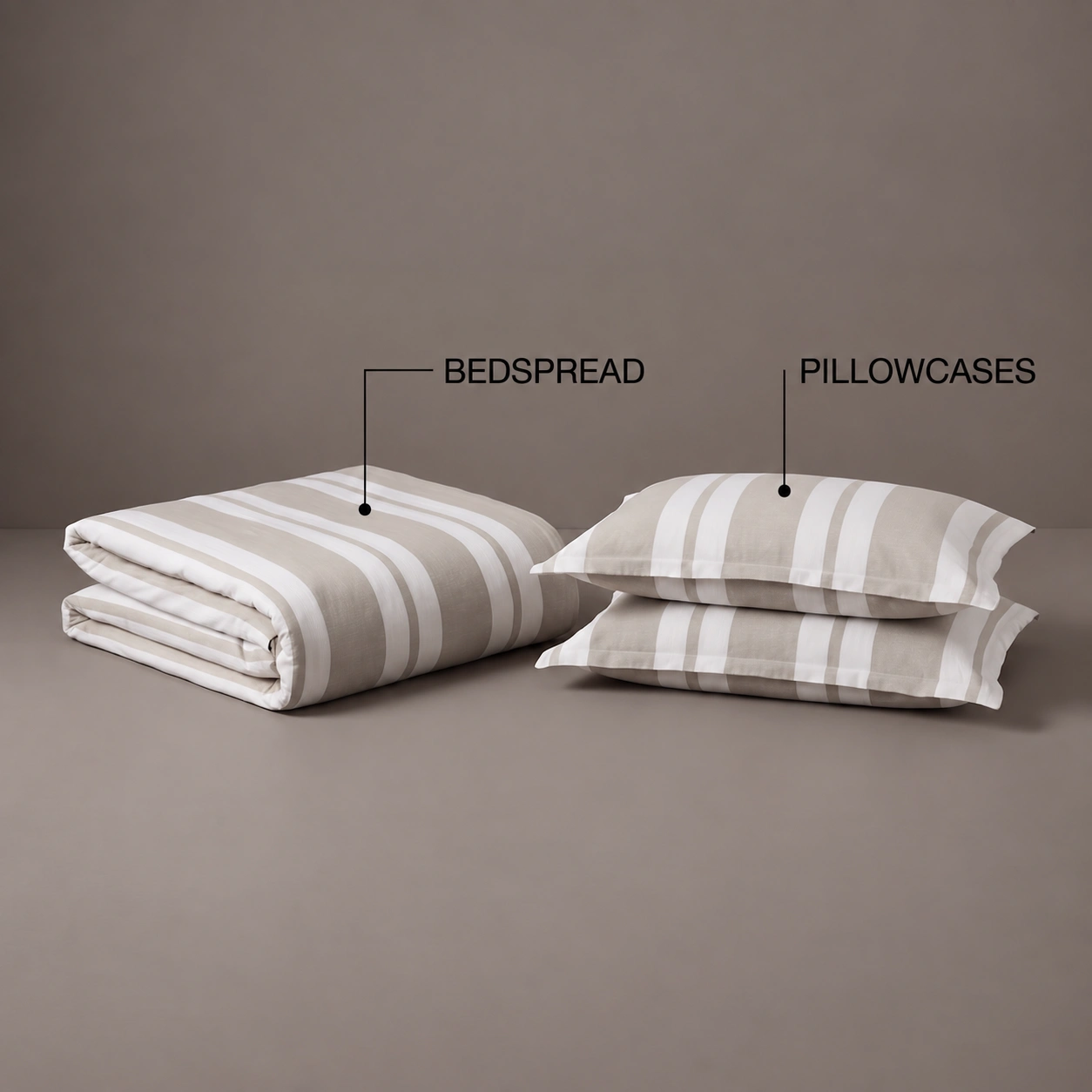 Linndecors Boldrush Beige Bedspread bedspread shown in Beige