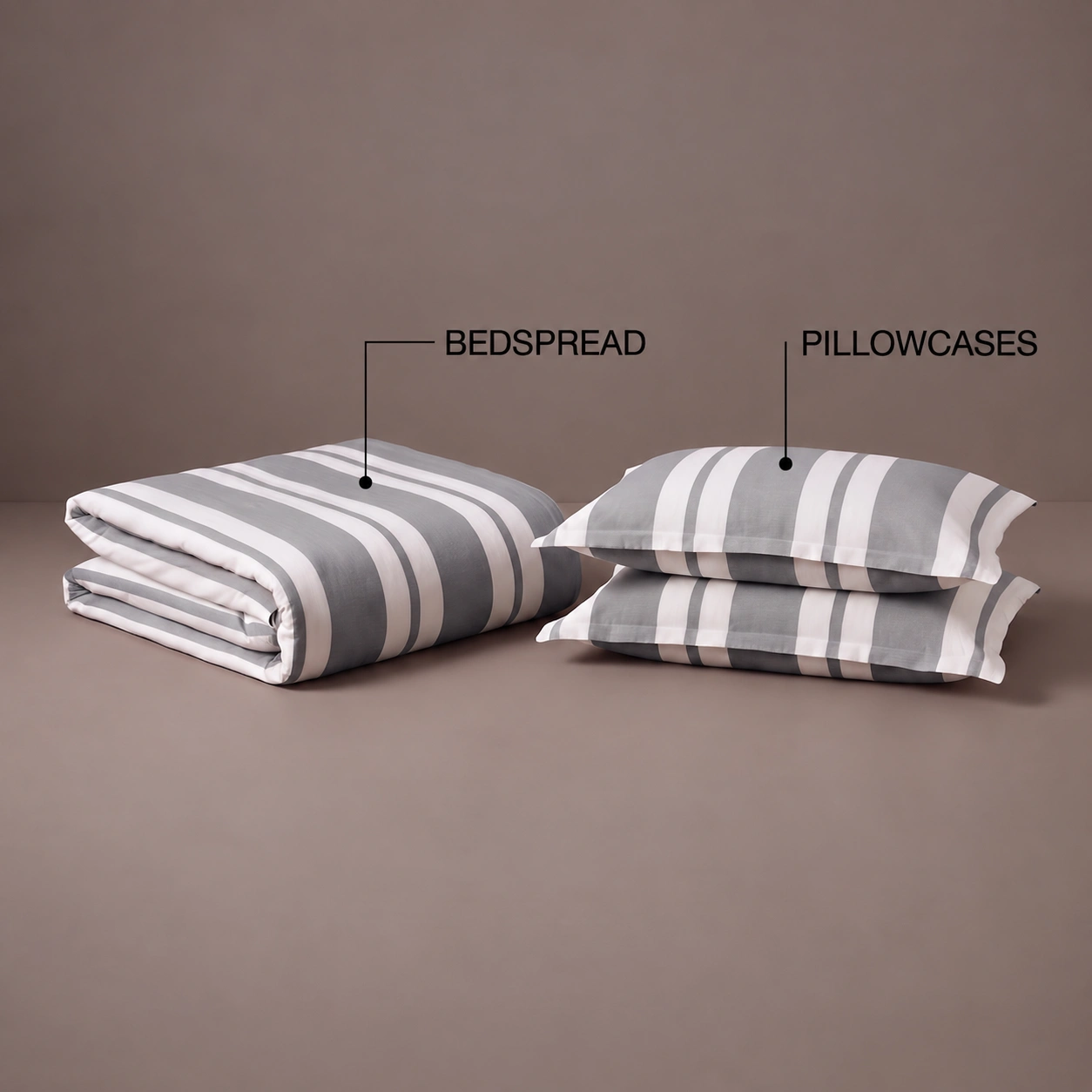 Linndecors Boldrush Grey Bedspread bedspread shown in Grey