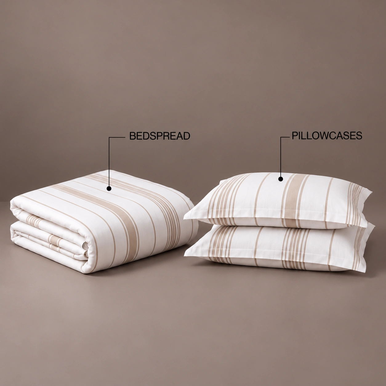 Linndecors SilverStream Beige Bedspread bedspread shown in Beige