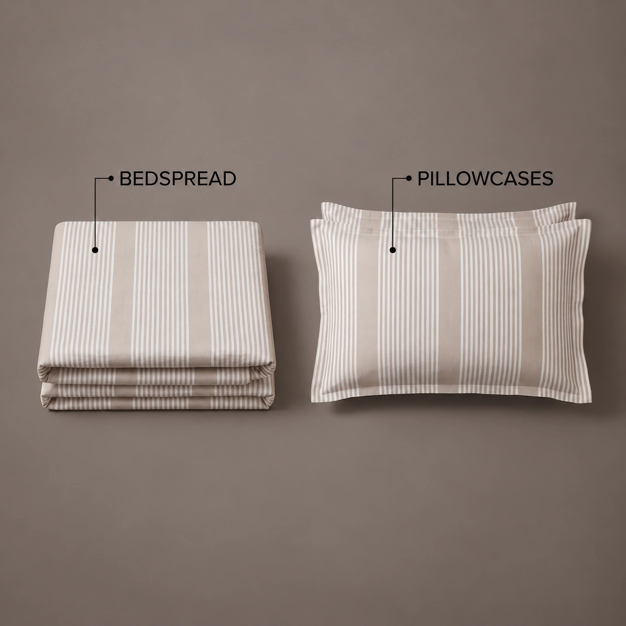 Linndecors Tiered Layers Beige Bedspread bedspread shown in Beige