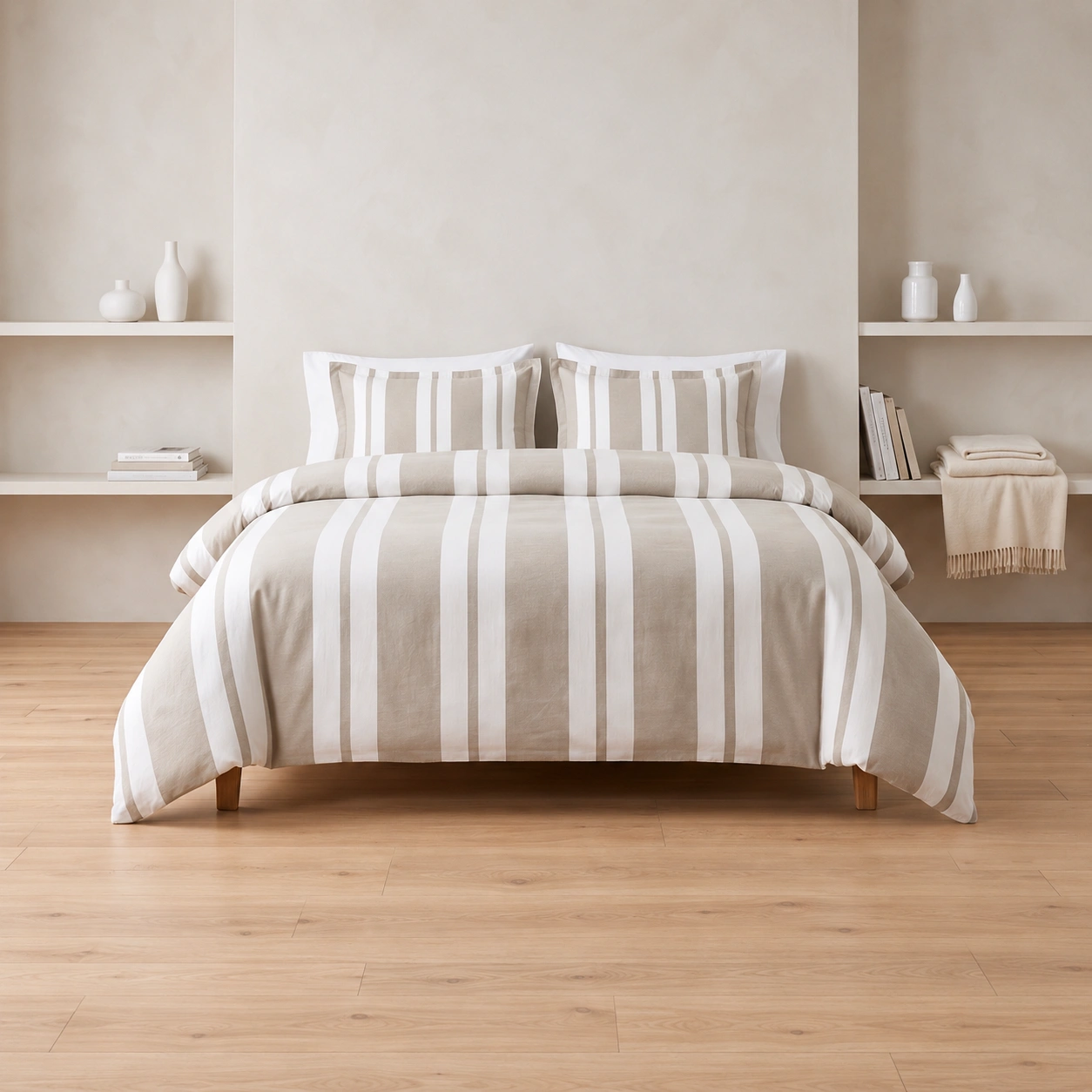 Linndecors Boldrush Beige Duvet Cover duvet cover shown in Beige