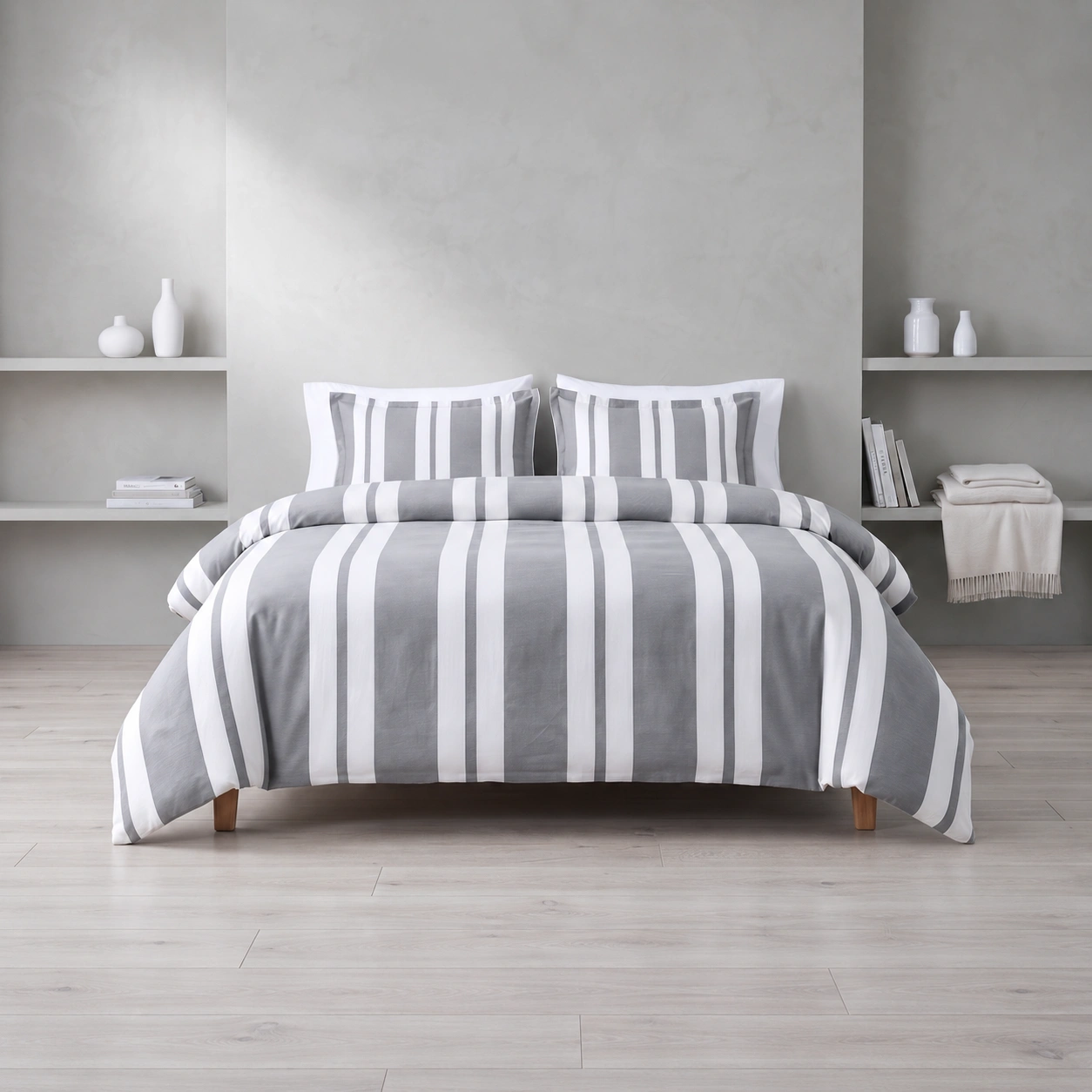 Linndecors Boldrush Grey Duvet Cover duvet cover shown in Grey