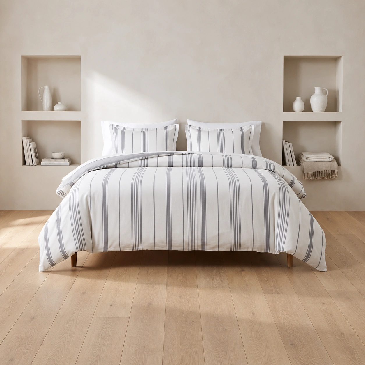 Linndecors SilverStream Grey Duvet Cover duvet cover shown in Grey