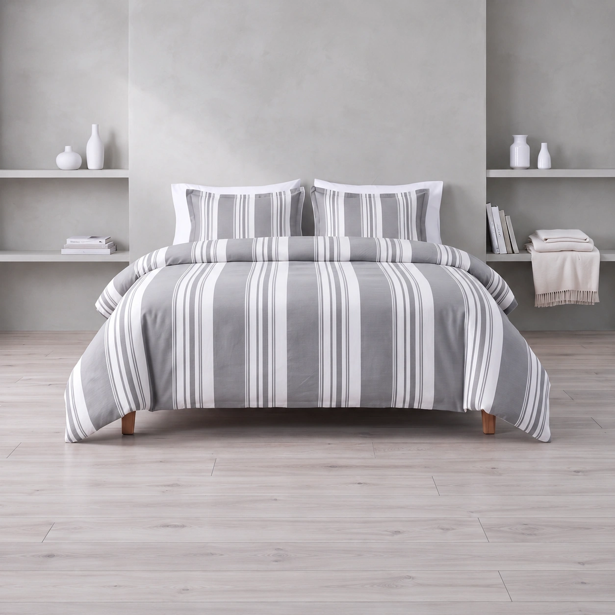 Linndecors Terra Cool Grey Duvet Cover duvet cover shown in Grey