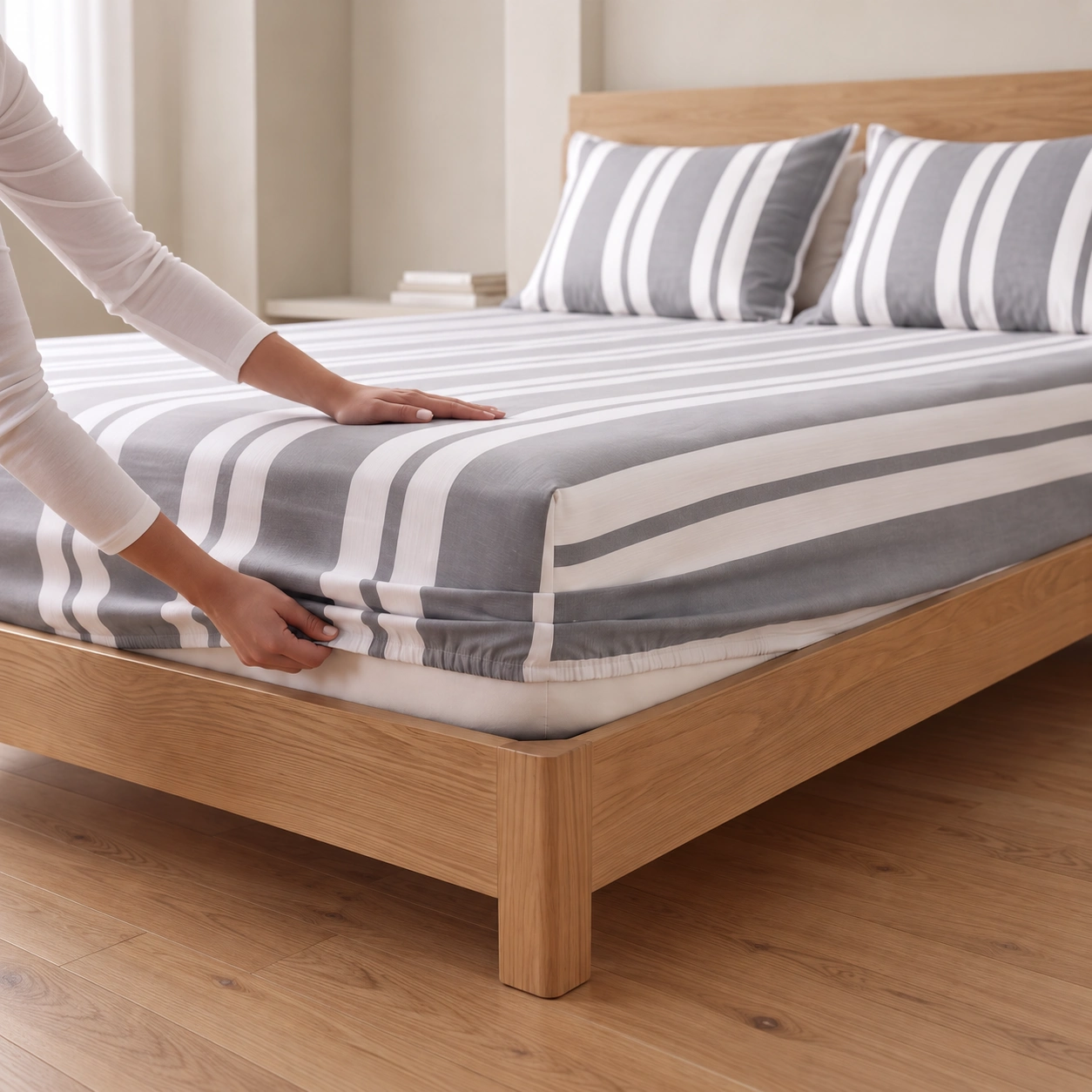 Linndecors Boldrush Grey Fitted Sheet fitted sheet shown in Grey