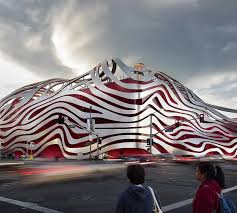 The exterior of Petersen Automotive Museum