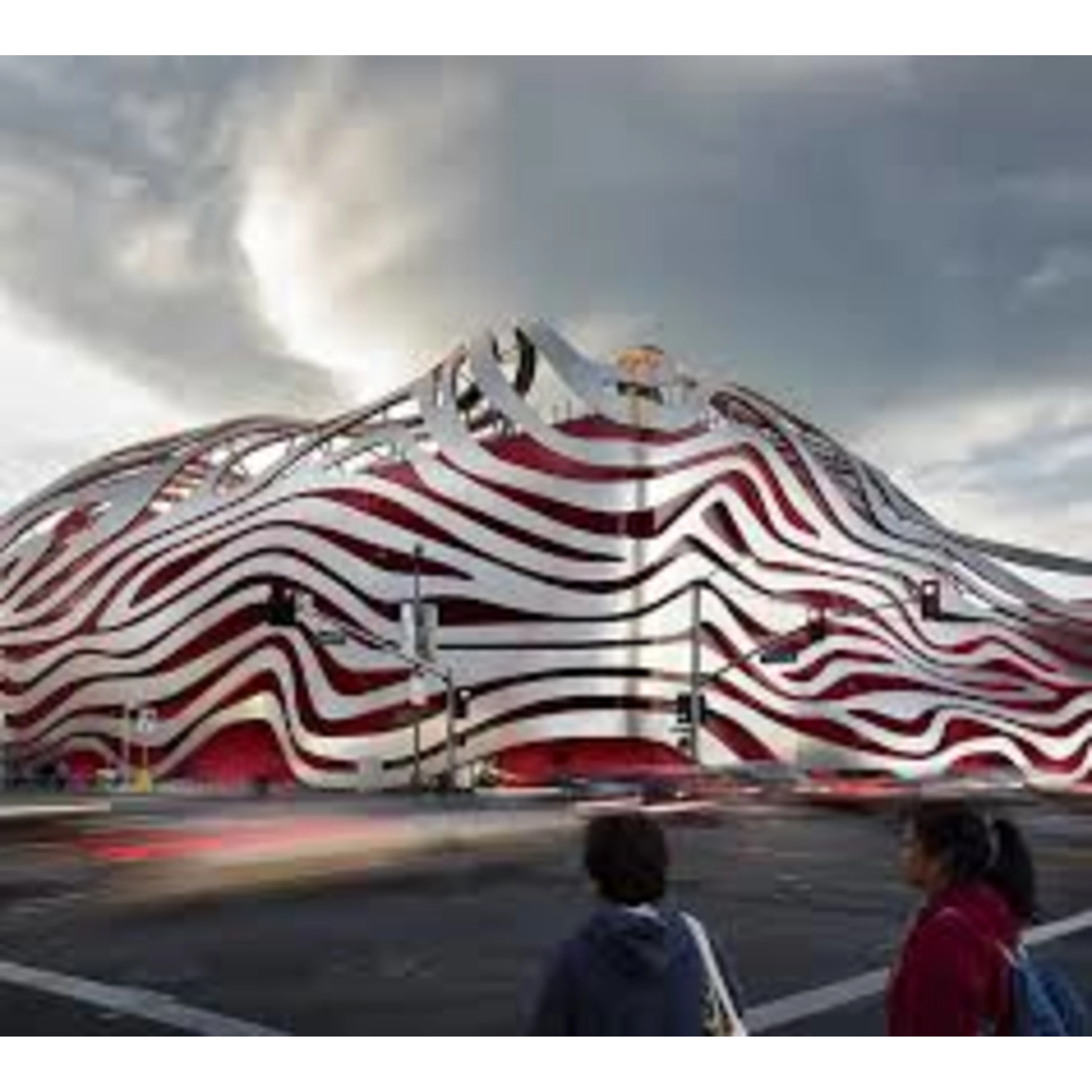 The exterior of Petersen Automotive Museum