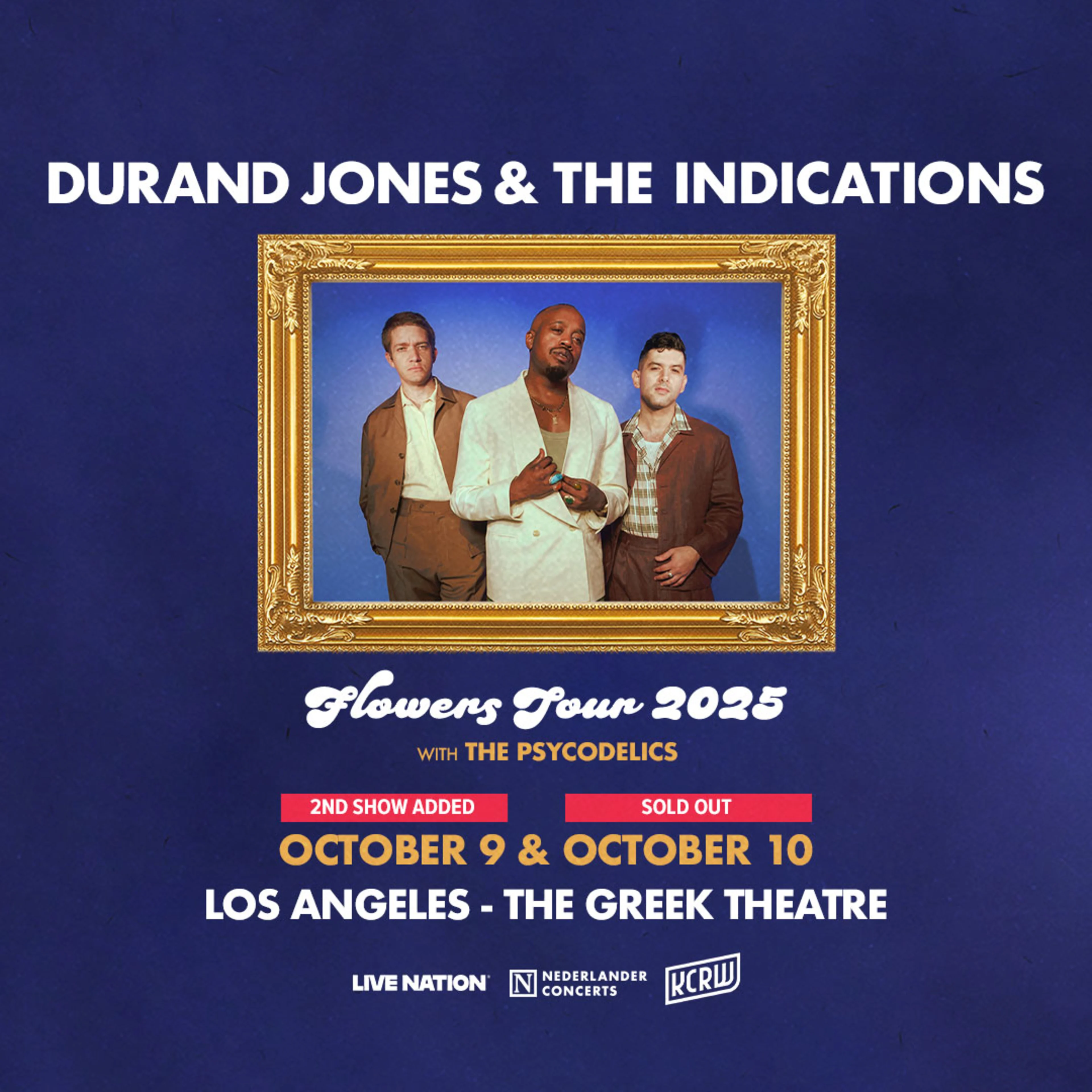 Promotional image for Durand Jones & The Indications at the Greek Theatre on Thursday October 9