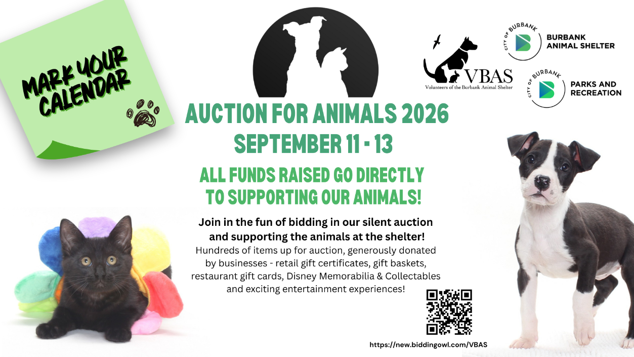 Burbank Animal Shelter Online Auction for Animals