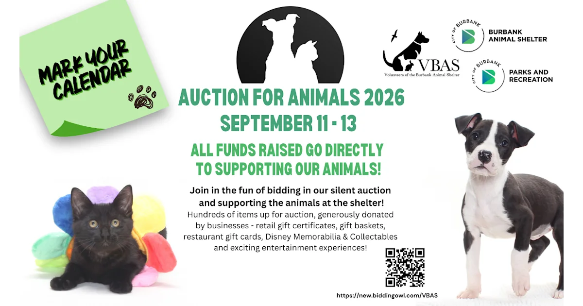 Burbank Animal Shelter Online Auction for Animals