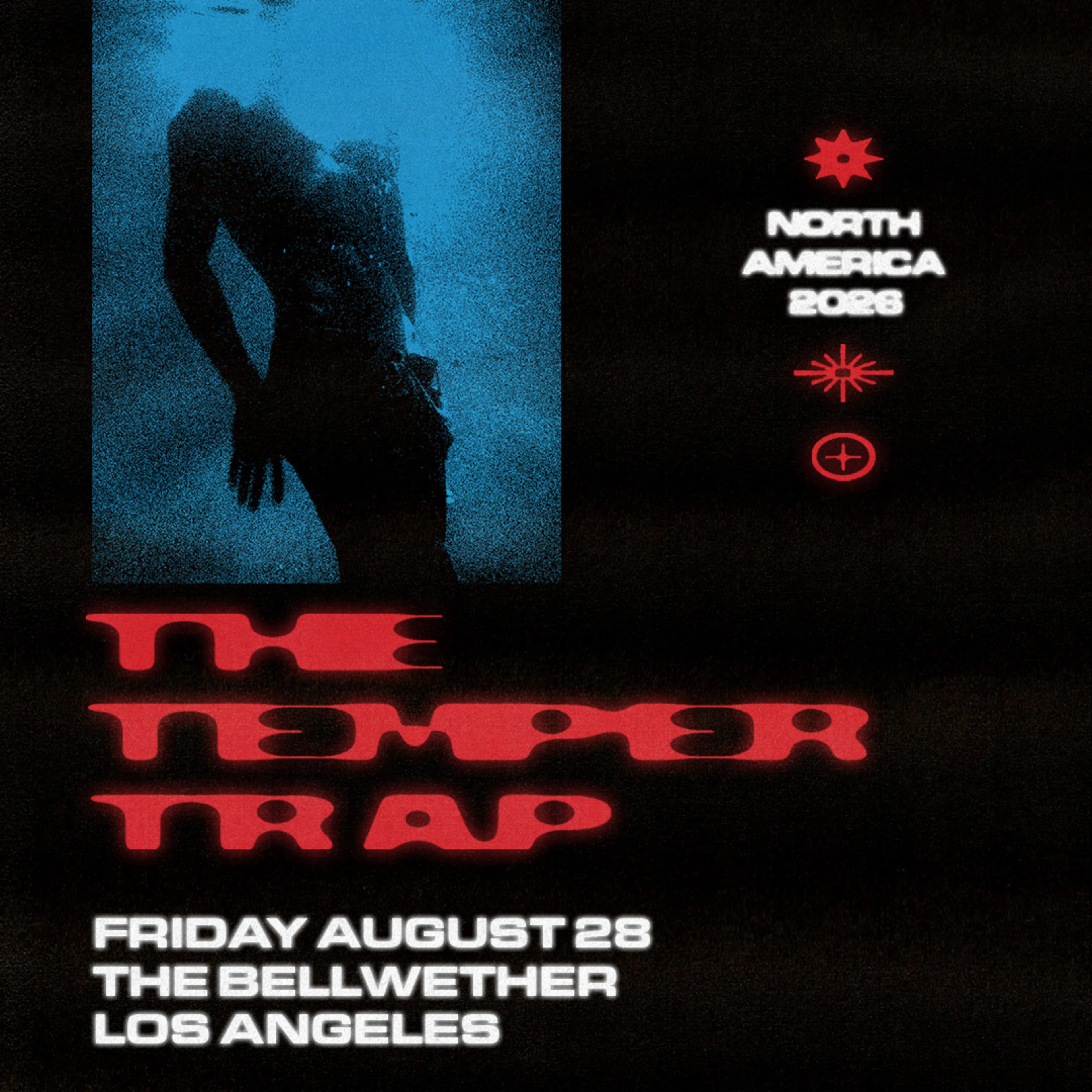 The Temper Trap Sungazer Tour poster, Friday August 28 at The Bellwether, Los Angeles, North America 2026.
