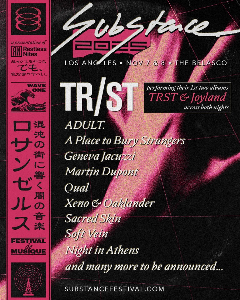 Flyer with the lineup for Substance Festival