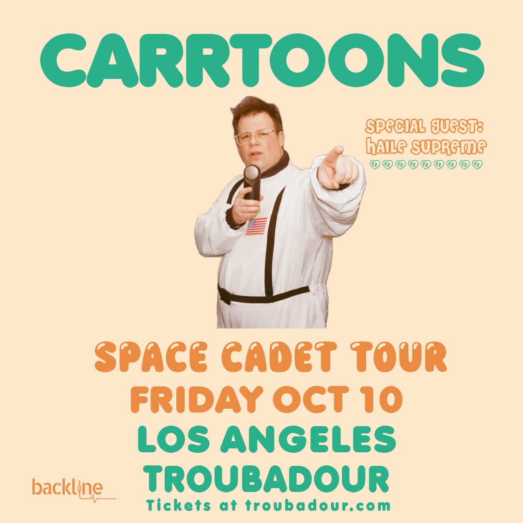 Promotional image for CARRTOONS at the Troubadour on October 10