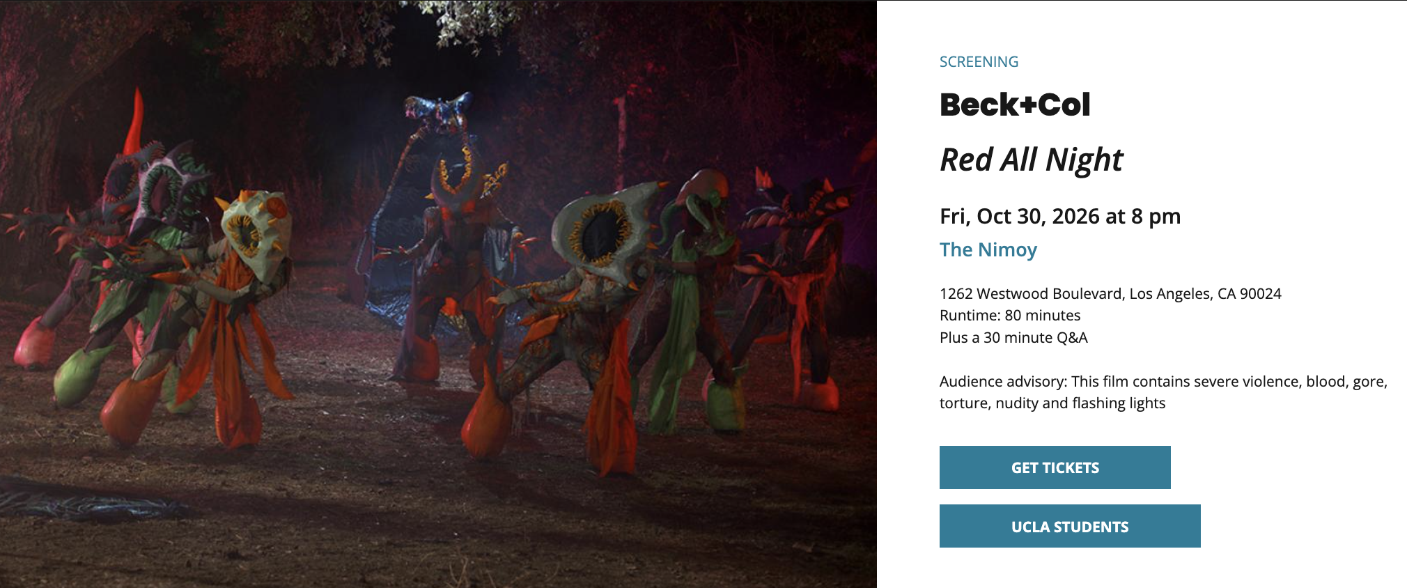 Beck+Col Red All Night at The Nimoy | Friday | PAID | KCRW