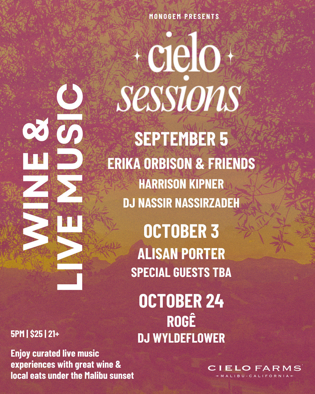 promotional image for Cielo Sessions with show information