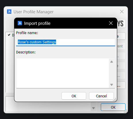 import profile in BricsCAD