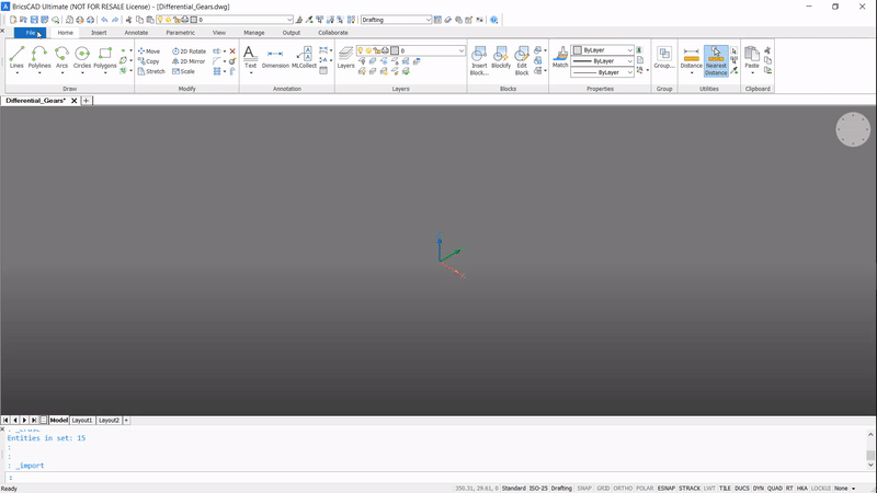 Import and Export files with the Communicator for BricsCAD<sup>®</sup>- import stp