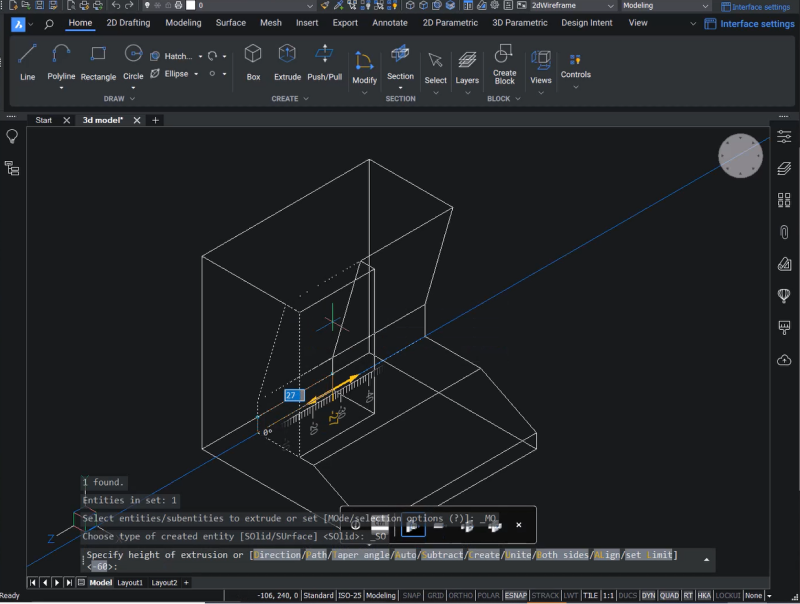 Create a 3D model in BricsCAD