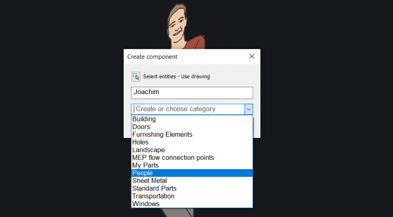 How to put yourself or your clients into BricsCAD<sup>®</sup>- create component panel-768x425