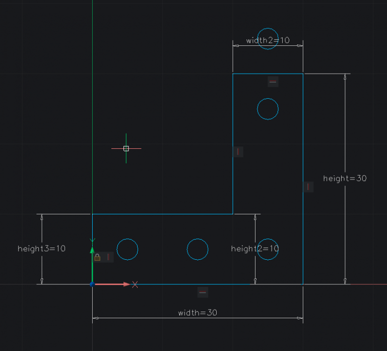 Use 2D Constraints and Parameters to Create a Bracket- b2 array-768x696