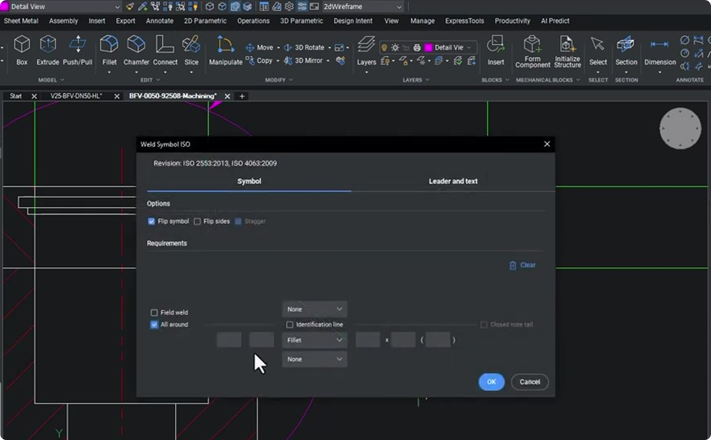 AMWELDSYM parameters