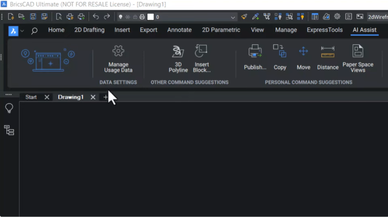 BricsCAD AI Assist Ribbon Panel