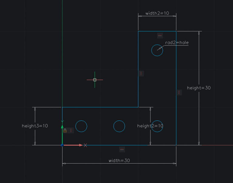 Use 2D Constraints and Parameters to Create a Bracket- b1 array-768x603