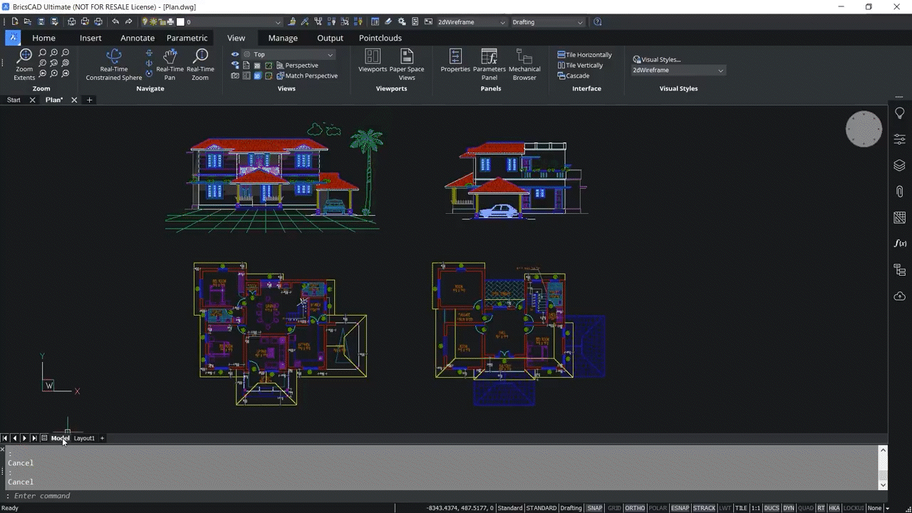 Printing 2D drawings and 3D models in BricsCAD 0.35-0.38