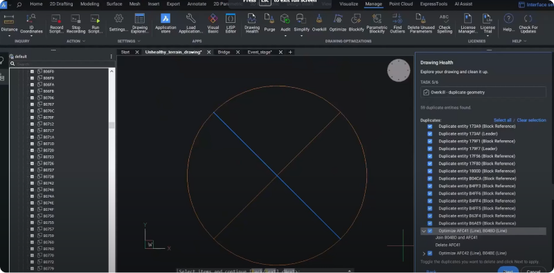 Partially overlapping colinear lines