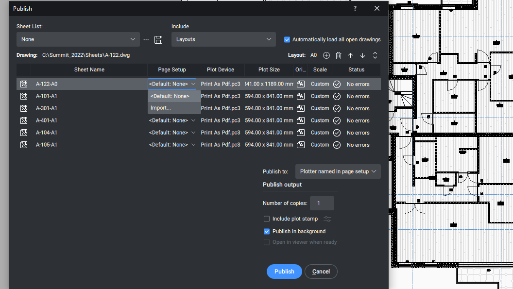 Publish Dialog Publish Dialog