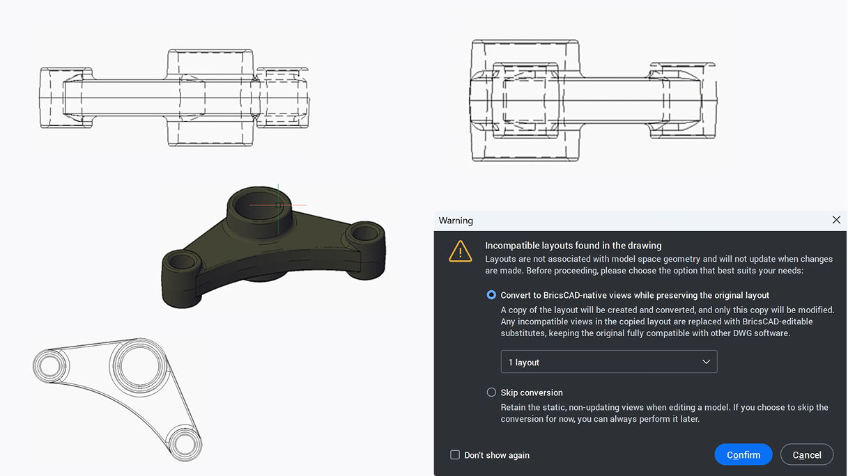 Drawing views conversion for easier reuse