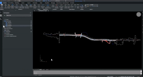 Civil Explorer Panel in BricsCAD V23.2