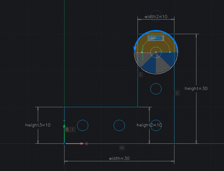 Use 2D Constraints and Parameters to Create a Bracket- b3 rotate-768x588